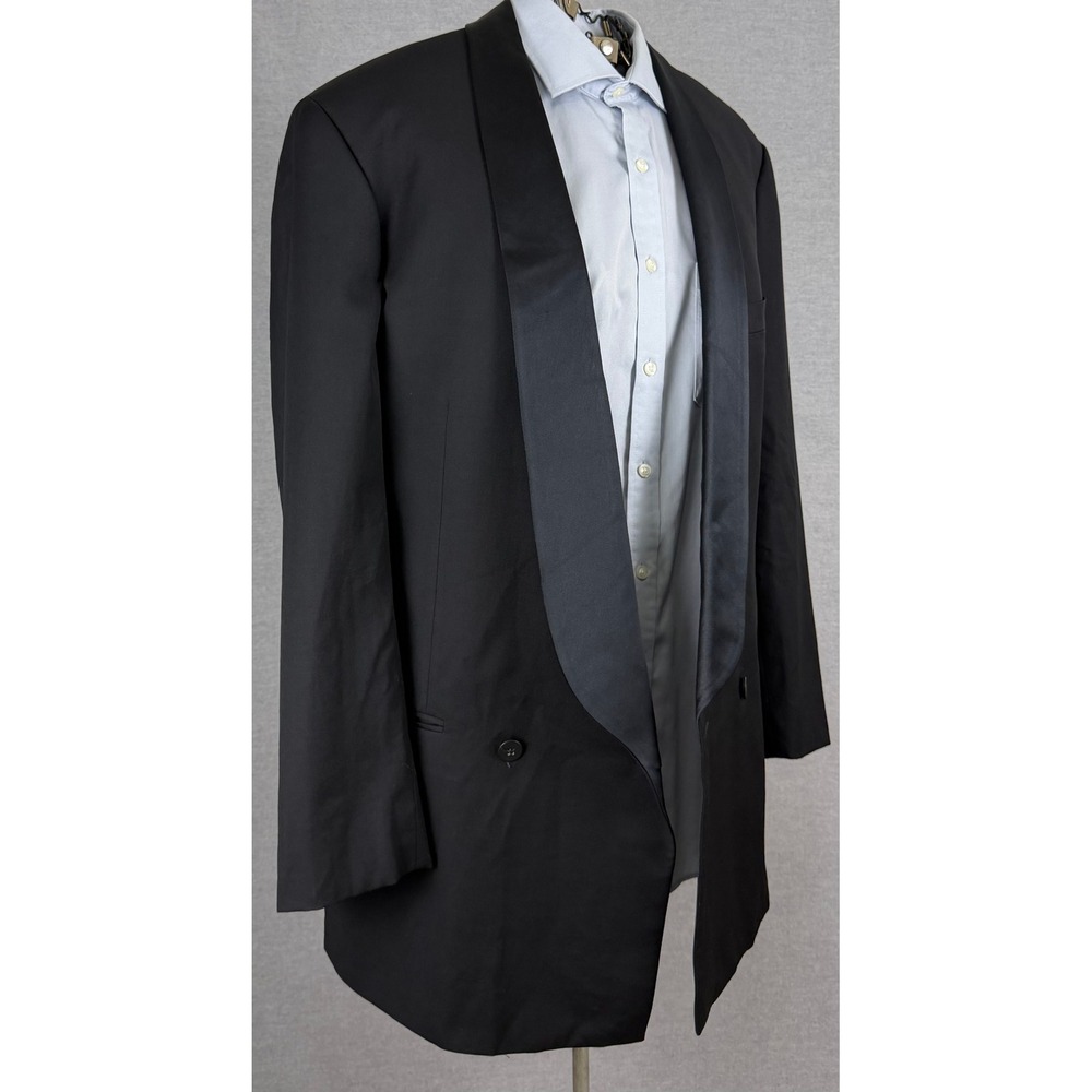 Giorgio Armani Le Collezioni Mens 40L Black Virgin Wool Shawl Lapel Tuxedo